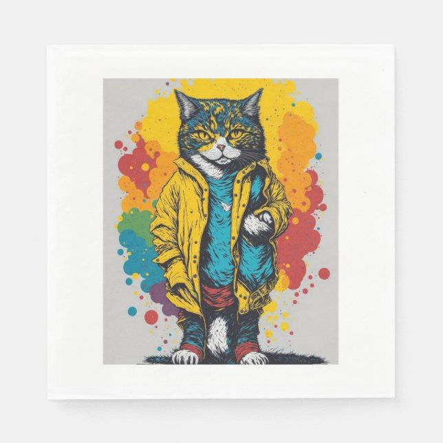 tecknad katt   pappersservett (Framsidan)