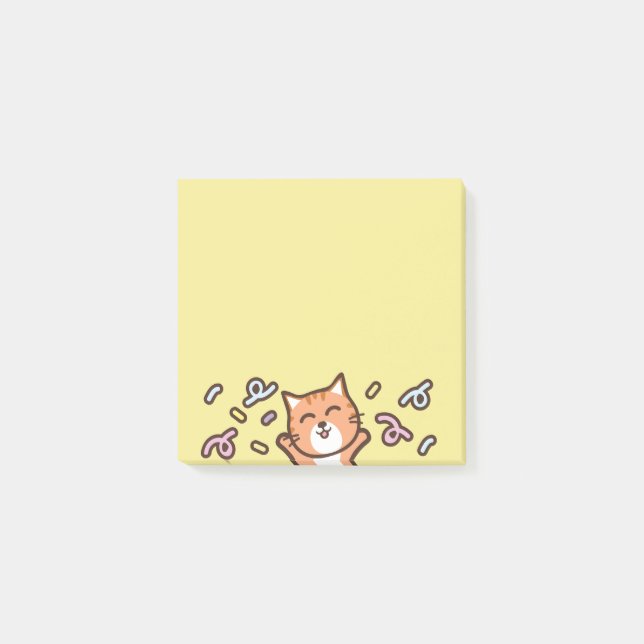 Tecknad katt PM Post-it Block (Framsida)