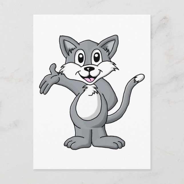 Tecknad Katt Vykort (Framsida)