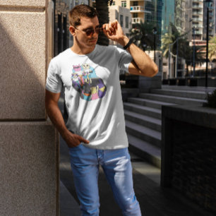 Tecknad katter i skottar t shirt