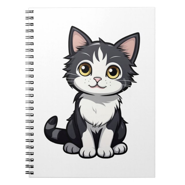 Tecknad kattillustration anteckningsbok (Framsidan)