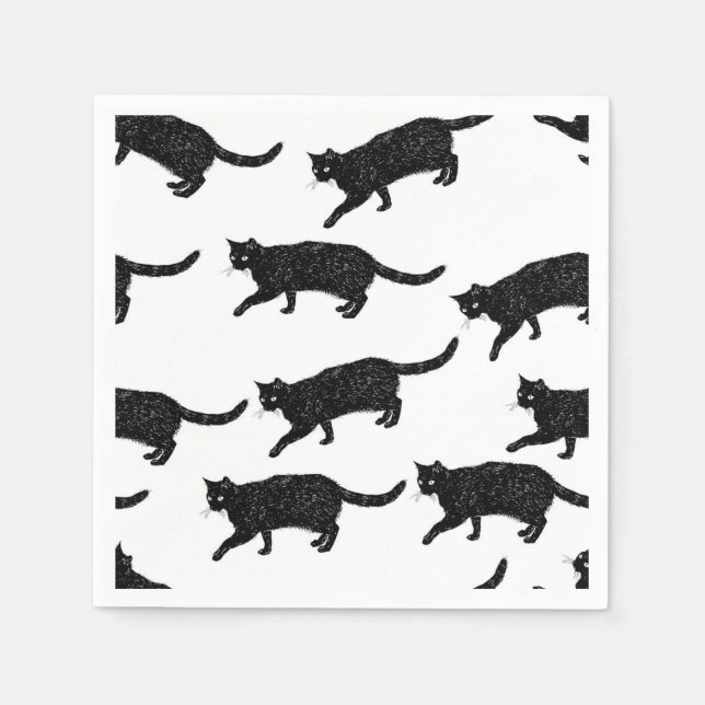 Tecknad kattillustration pappersservett (Framsidan)