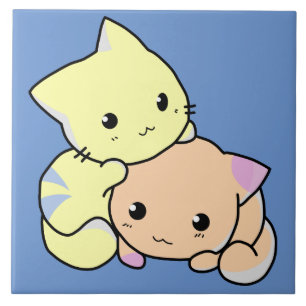 tecknad kattungar av keramiskt material kakelplatta