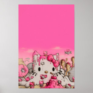 Tecknad Kattunge Ice Cream Poster