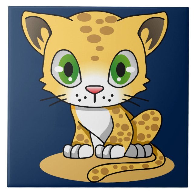 tecknad kattunge kakelplatta (Framsidan)