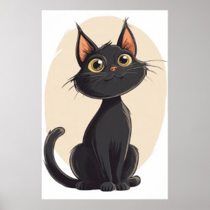 Tecknad Kattunge Poster