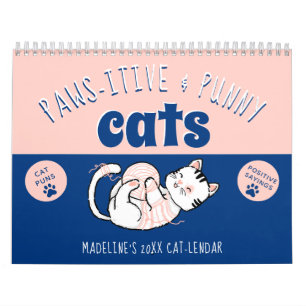 Tecknad Kawaii Cat Kalender