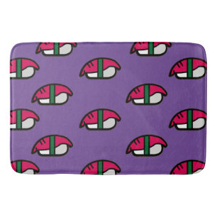 Tecknad Kawaii Sushi, Fish Ris & Sjögräs Bath Mat Badrumsmatta
