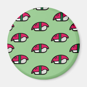 Tecknad Kawaii Sushi, Fish Ris & Sjögräs Magnet