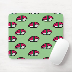 Tecknad Kawaii Sushi, Fish Ris & Sjögräs Mouse Pa Musmatta