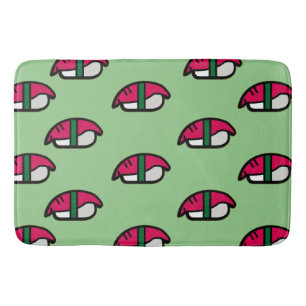Tecknad Kawaii Sushi, Ris och Sjögräs badmat Badrumsmatta