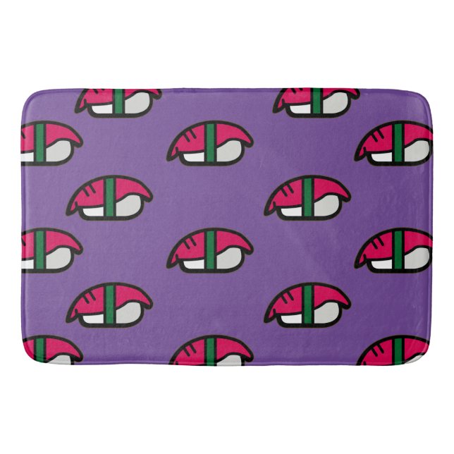 Tecknad Kawaii Sushi, Ris och Sjögräs badmat Badrumsmatta (Framsidan)