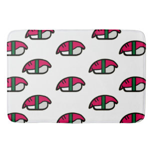 Tecknad Kawaii Sushi, Ris och Sjögräs Badrumsmatta