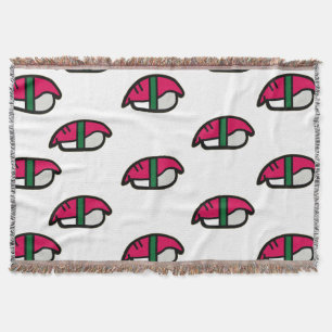Tecknad Kawaii Sushi, Ris och Sjögräs Filt