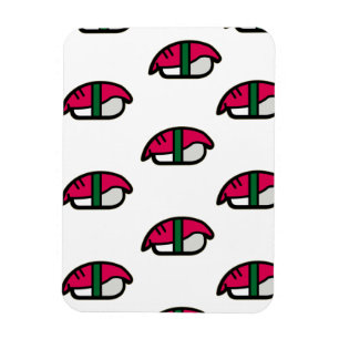 Tecknad Kawaii Sushi, Ris och Sjögräs Magnet