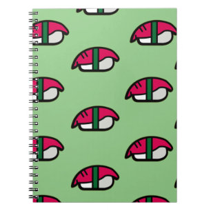 Tecknad Kawaii Sushi, Ris & Sjögräs bärbar dator Anteckningsbok