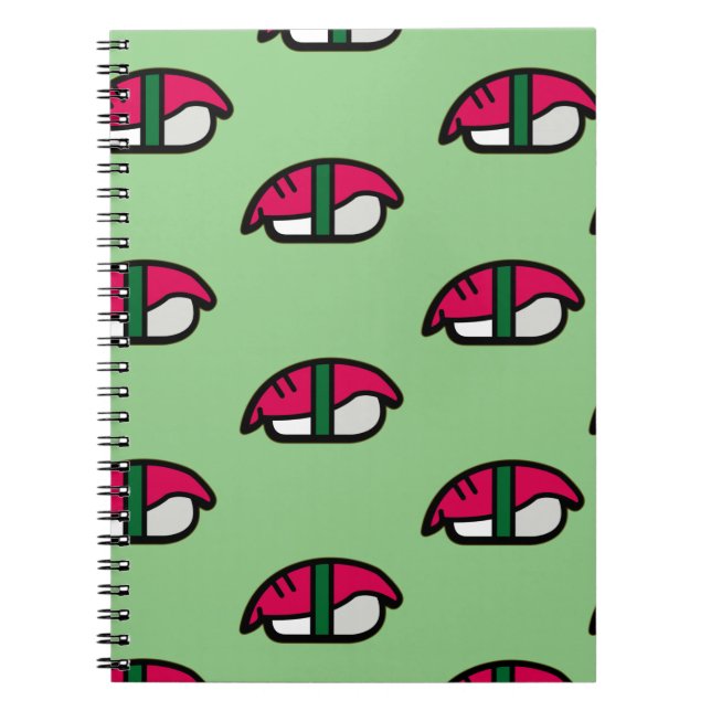 Tecknad Kawaii Sushi, Ris & Sjögräs bärbar dator Anteckningsbok (Framsidan)