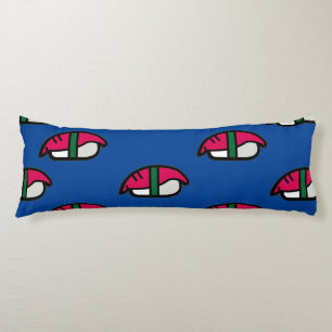 Tecknad Kawaii Sushi, Ris & Sjögräs Kroppskudde