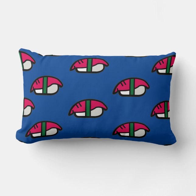 Tecknad Kawaii Sushi, Ris & Sjögräs Lumbarkudde (Framsida)