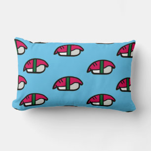 Tecknad Kawaii Sushi, Ris & Sjögräs Lumbarkudde