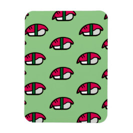 Tecknad Kawaii Sushi, Ris & Sjögräs Magnet
