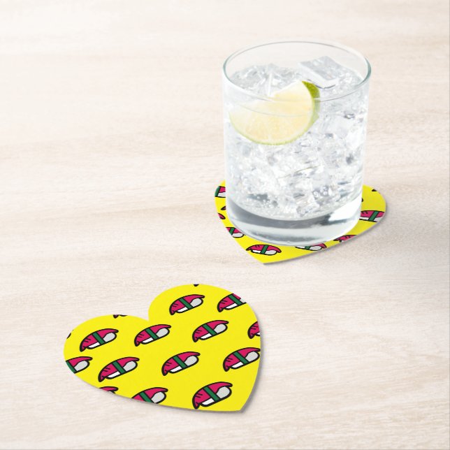 Tecknad Kawaii Sushi, Ris & Sjögräs Underlägg Papper (Insitu)