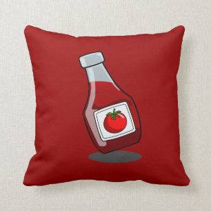 Tecknad Ketchup Flaska Kudde