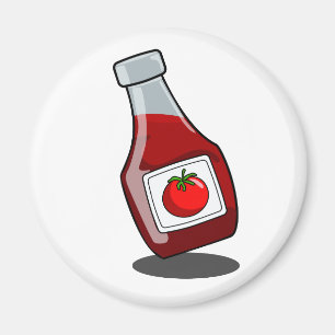 Tecknad Ketchup Flaska Magnet