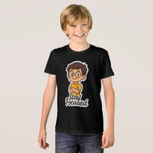 Tecknad Kid Sticker med glasögon - "Håll fokus