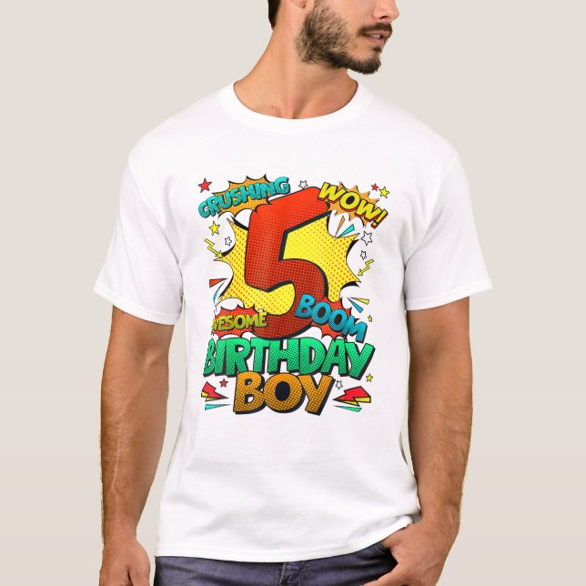 Tecknad Kids Boys 5:e T Shirt (Framsida)