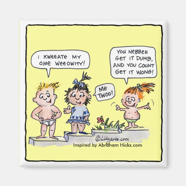 Tecknad Kids I Skapar min egen verklighetsmagnet Magnet (Framsidan)