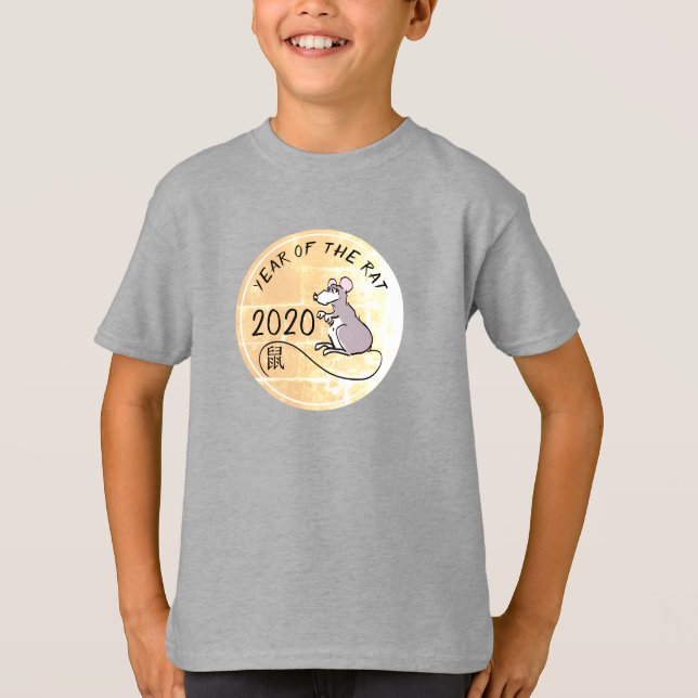 Tecknad kinesiska nyåret 2020 Kids Tee (Framsida)