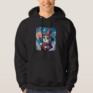Tecknad Kitten Älskare Funny Reaction Wizard Kat Hoodie