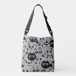 Tecknad Kitten Ansikte Tote Bag Axelväska