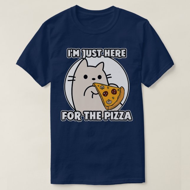 Tecknad Kitten här för pizzan T Shirt (Design framsida)