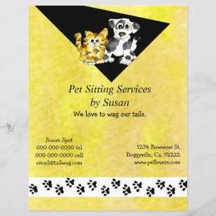Tecknad Kitten Puppy Pet Sitta Flyer
