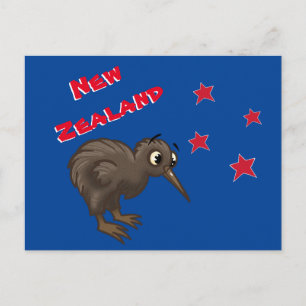 Tecknad Kiwi Bird Vykort