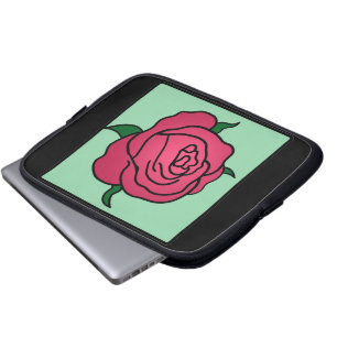 Tecknad klippbild Alla hjärtans dag Röd ros blomma Laptop Fodral