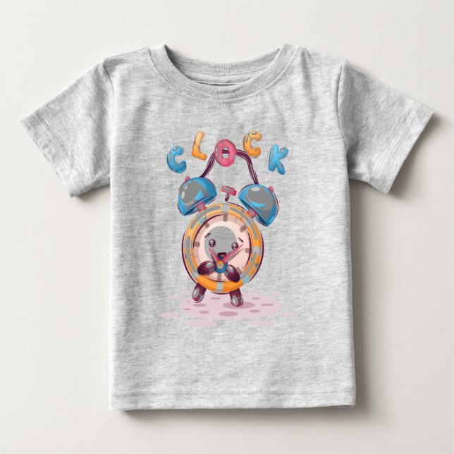Tecknad klocka | Baby T-Shirt (Framsida)