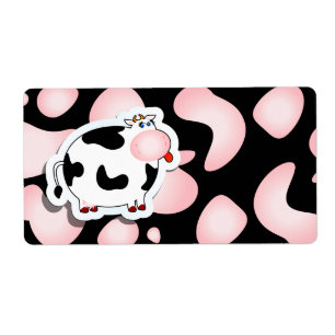 Tecknad ko, etiketter fraktsedel