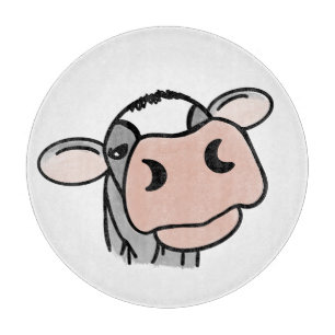 tecknad ko svartvit rosa kyss grått-husdjur