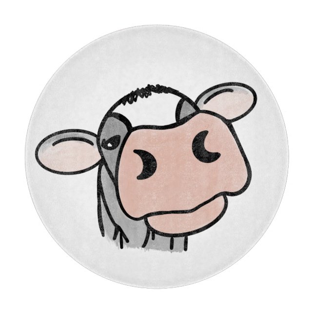 tecknad ko svartvit rosa kyss grått-husdjur (Framsidan)