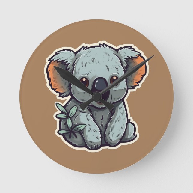 TECKNAD KOALA BEAR RUND KLOCKA (Framsida)