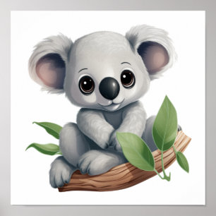 Tecknad koala illustration poster
