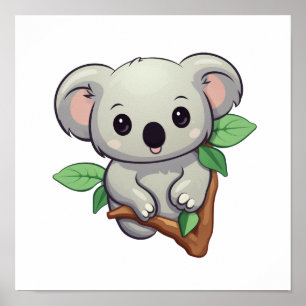 Tecknad koala illustration poster