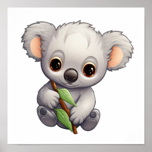Tecknad koala illustration poster