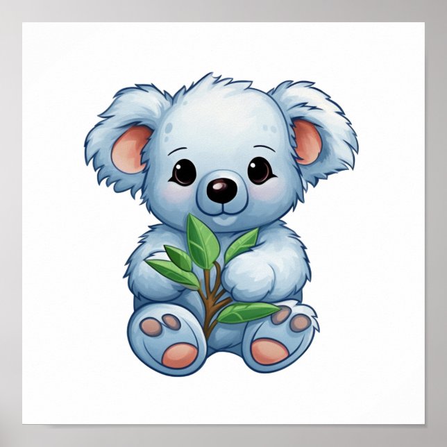 Tecknad koala illustration poster (Framsidan)
