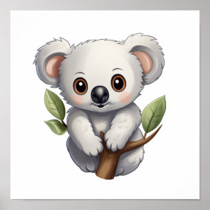 Tecknad koala illustration poster
