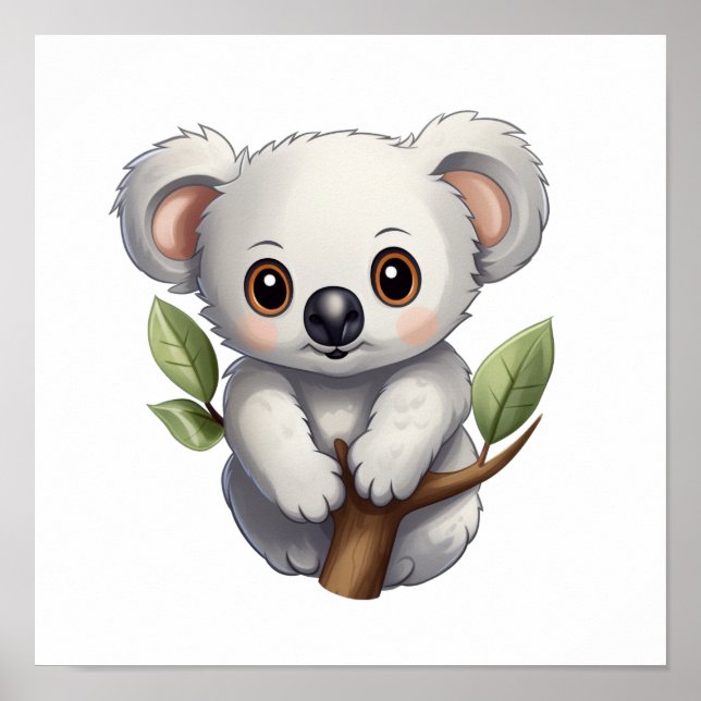 Tecknad koala illustration poster (Framsidan)