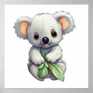 Tecknad koala illustration poster